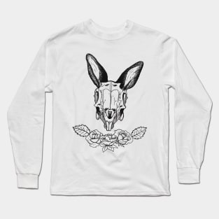 Rabbit Skull and Rose Long Sleeve T-Shirt
